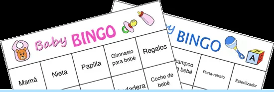 Baby Shower Bingo - Cartones de bingo para Baby showers