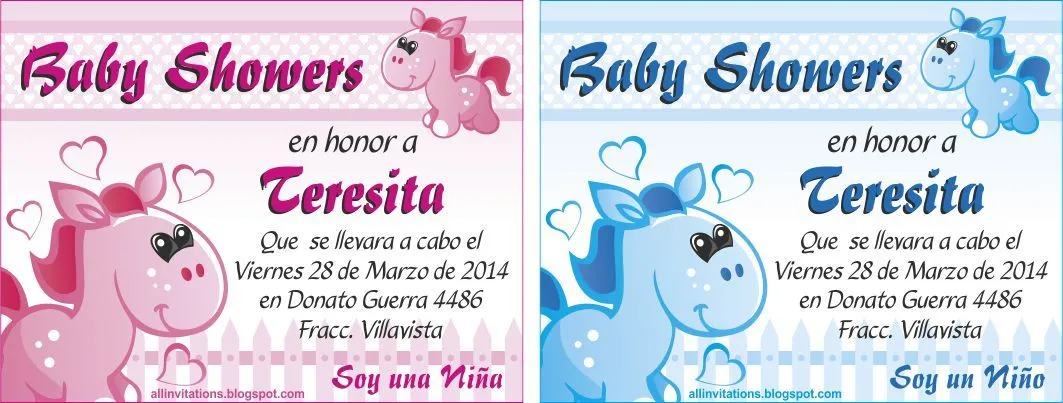 Invitaciónes de caballitos para baby shower - Imagui