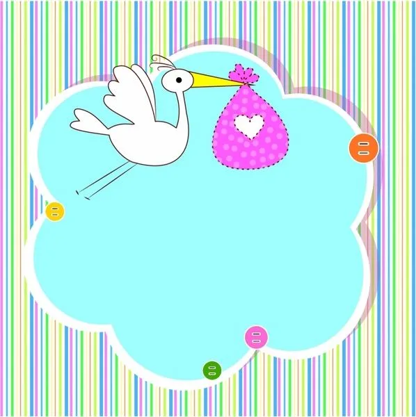 Baby shower card with copy space Free vector in Adobe Illustrator ...