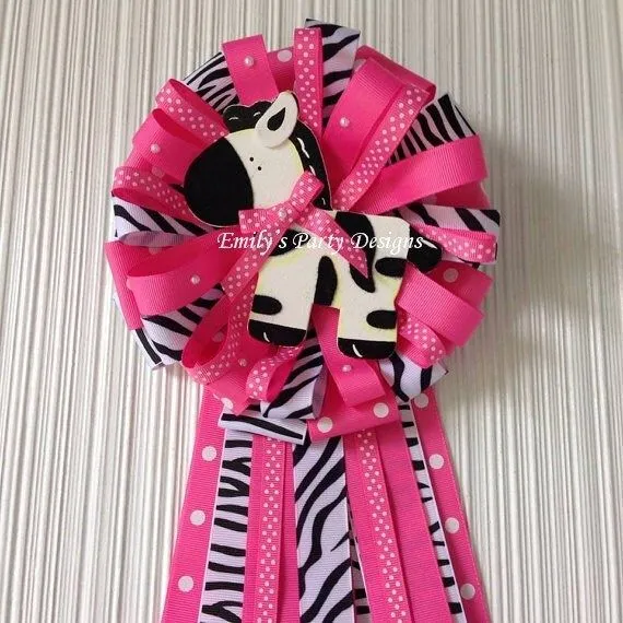 Baby Shower Corsage Para Mamá Zebra por designsbyemilys en Etsy