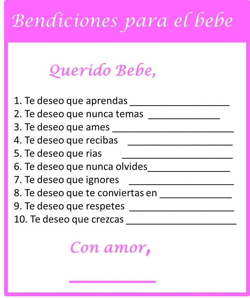 Baby Shower Games in Spanish - My Practical Baby Shower Guide