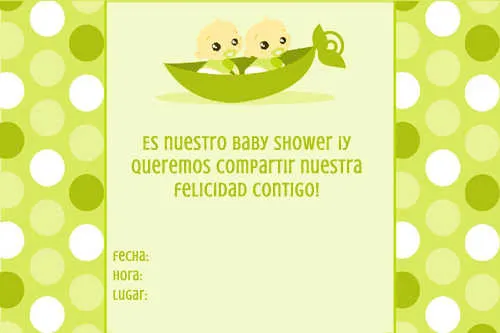 Tarjetas de baby shower para gemelos para FaceBook - Imagui