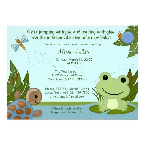 Baby Shower Invitation: Baby Shower Frog Invitations Free Printable