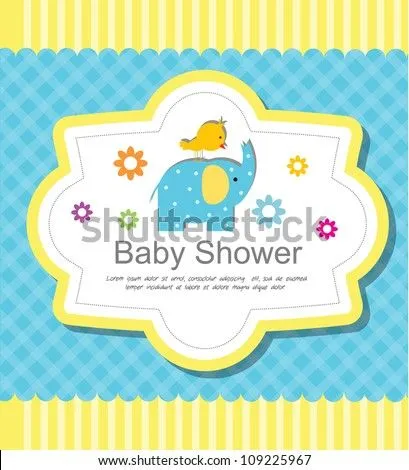 Baby Shower Invitation Ilustración vectorial en stock 109225967 ...