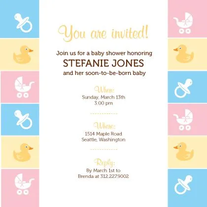 Baby Border - Baby Shower Invitation | Look Love Send Baby Border - Baby Shower Invitation | Look Love Send
