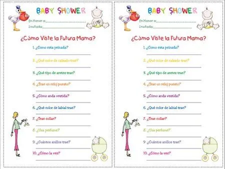 Juegos imprimibles para baby shower gratis español - Imagui