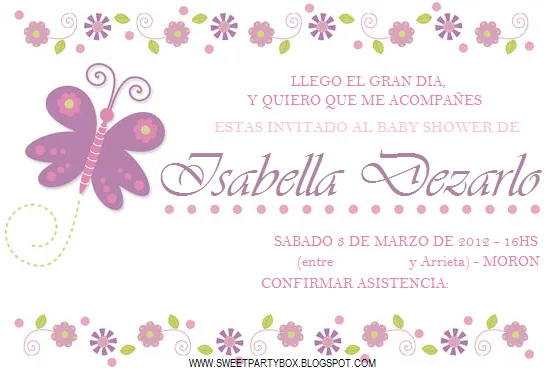Invitaciónes mariposas baby shower - Imagui
