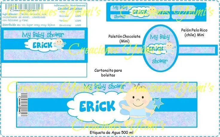 Etiquetas para chocolates de baby shower niño gratis - Imagui
