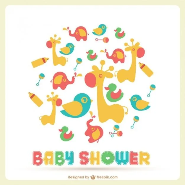 Baby shower vector template Vector | Free Download