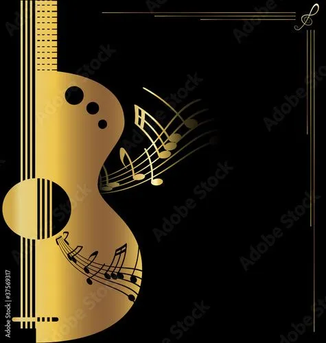 background golden guitar" Stock image and royalty-free vector ...