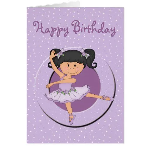 Bailarina linda de la lila 1 tarjeta de cumpleaños | Zazzle