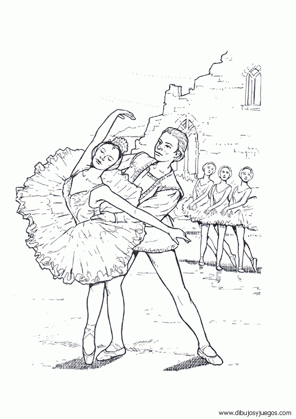 bailarinas-ballet-053 | Dibujos y juegos, para pintar y colorear