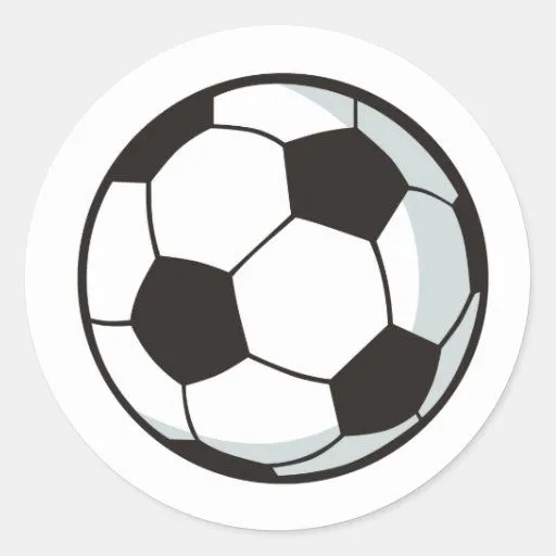 Balón de fútbol en estilo del dibujo animado pegatina redonda | Zazzle