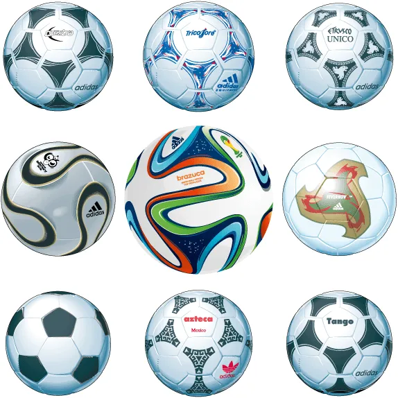 Balones oficiales de mundiales de fútbol - Vector | Vector ClipArt