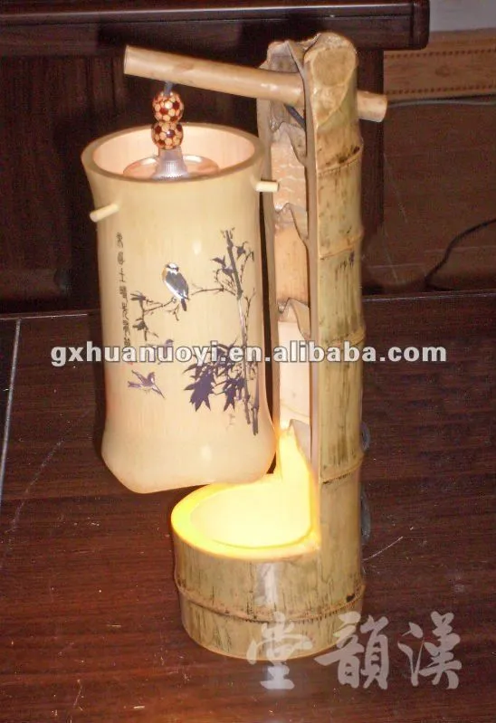 De bambú de la lámpara tallada-Lámparas de mesa y de lectura ...