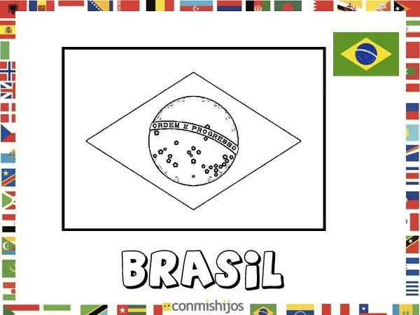 Bandera de Brasil para colorear e imprimir - Imagui