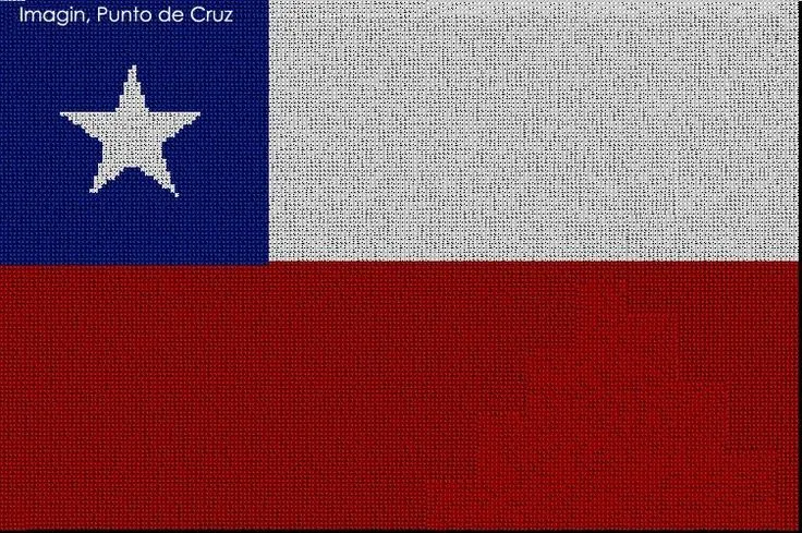 Bandera de Chile Tela: Aida-14 Medidas: 35 x 23 cm DMC, 4 colores ...