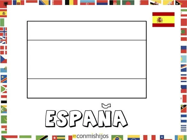 Bandera de España. Dibujos de banderas para pintar