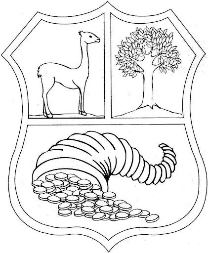 Dibujo del escudo nacional del Perú para colorear - Imagui