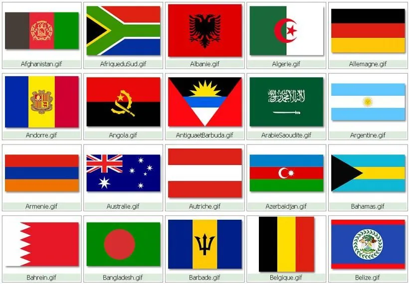 Banderas reconocidas por DRAPODOU NACIONES V4.