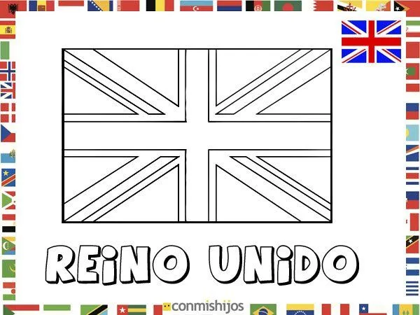 Bandera de Reino Unido. Dibujos de banderas para pintar Bandera de Reino Unido. Dibujos de banderas para pintar