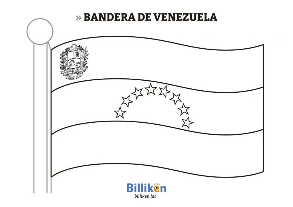 Bandera de Venezuela para colorear e imprimir - Billiken