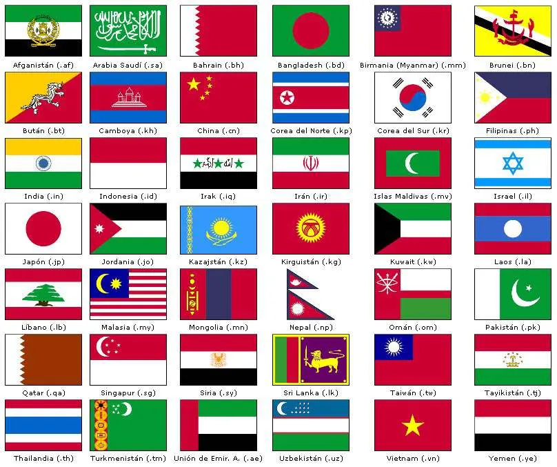 Banderas de Asia - Banderas del Mundo