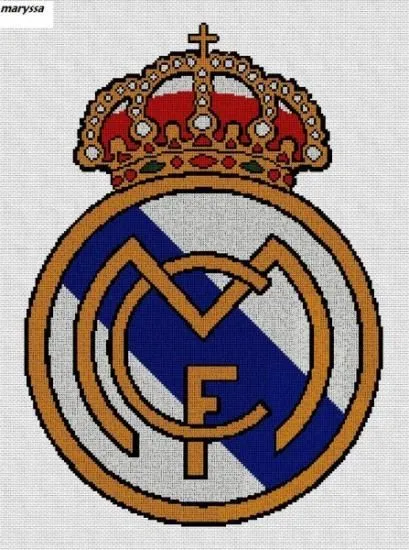Escudo del Real Madrid en punto de cruz | Banderas y escudos ...