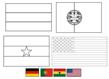 Banderas del mundial de fútbol Brasil 2014 para colorear - Paperblog