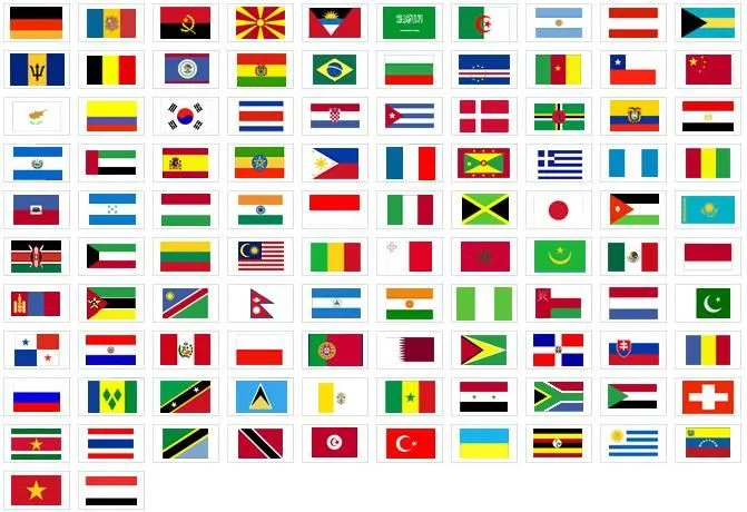 Todas las banderas del mundo con sus nombres una por una - Imagui