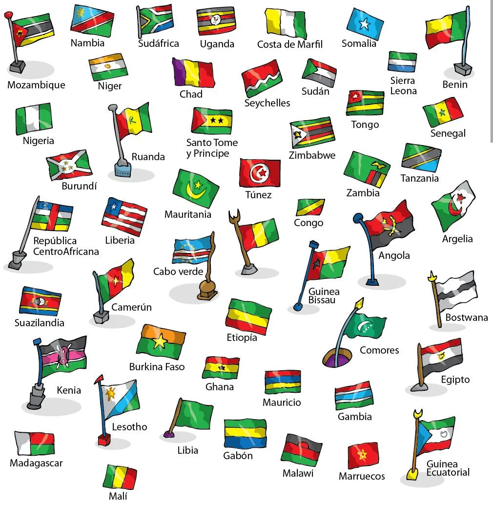 Ilustrador Alexiev Gandman: Banderas de África