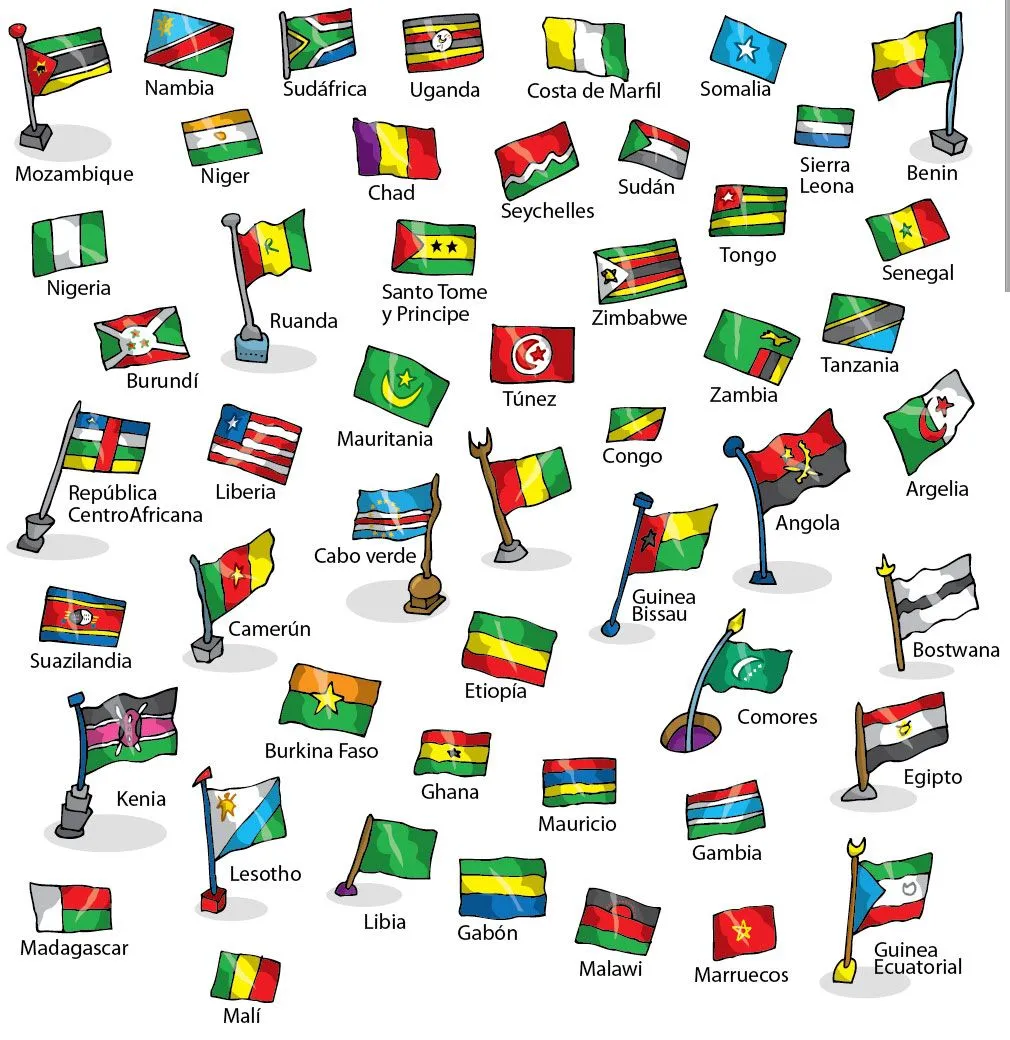 Ilustrador Alexiev Gandman: Banderas de África Ilustrador Alexiev Gandman: Banderas de África