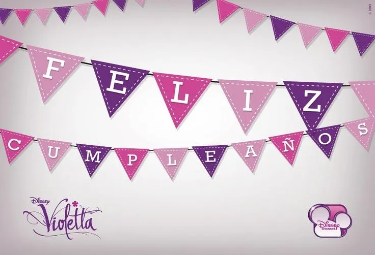 Banderín Violetta Feliz Cumpleaños | Cumple violetta | Pinterest