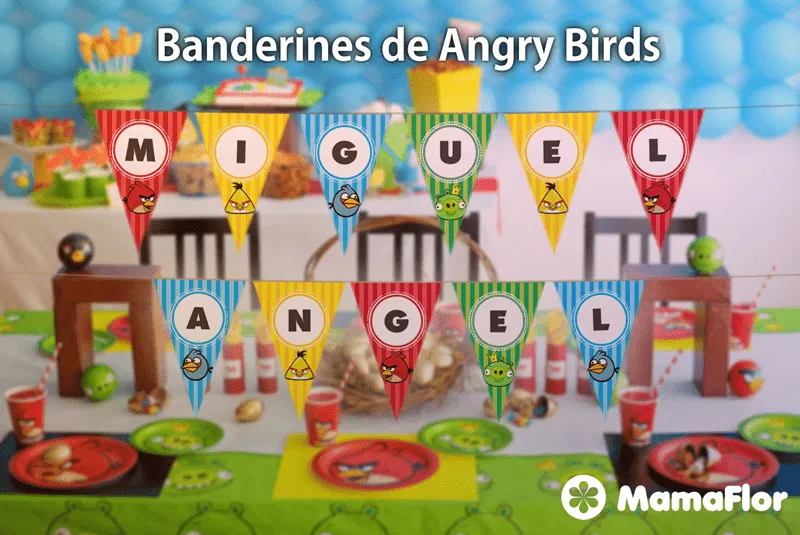 Banderines de Angry Birds | Fiesta Infantil temática ...