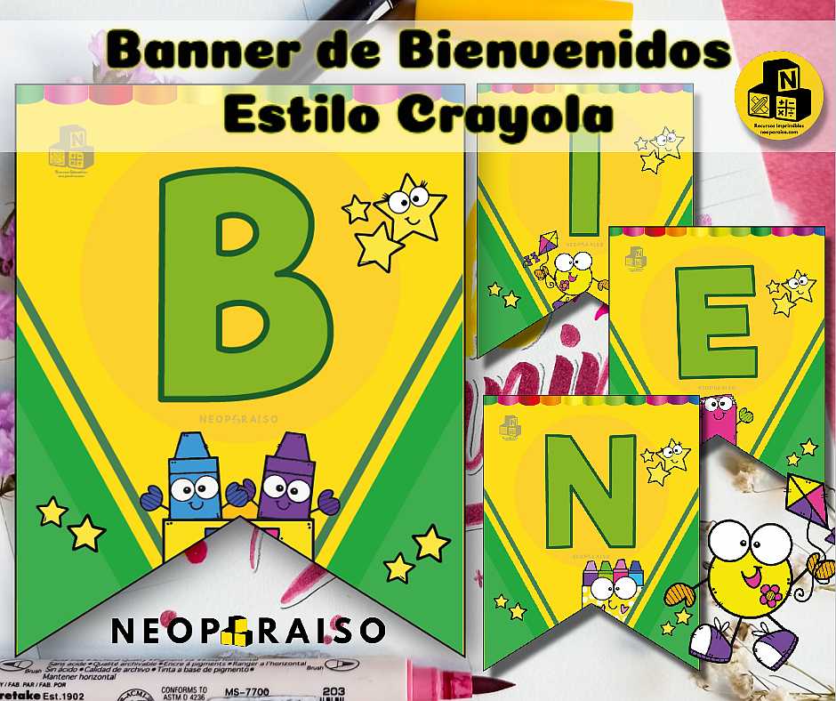 Banderines Bienvenidos Crayola PDF