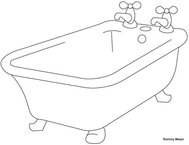Dibujo para colorear de tina de baño - Imagui