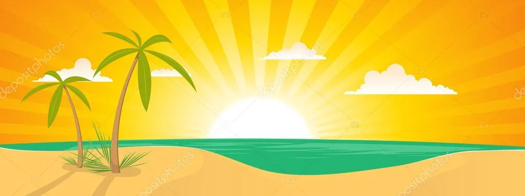 Banner de paisaje de playa exótica de verano — Vector stock ...