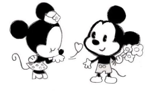 Banners de Minnie y Mickey besandose - Imagui