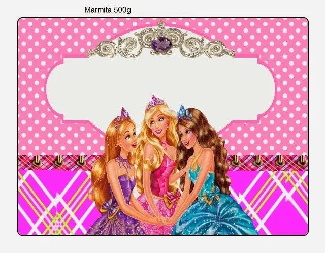 Barbie Escuela de Princesas: Invitaciones y Etiquetas para Candy ...