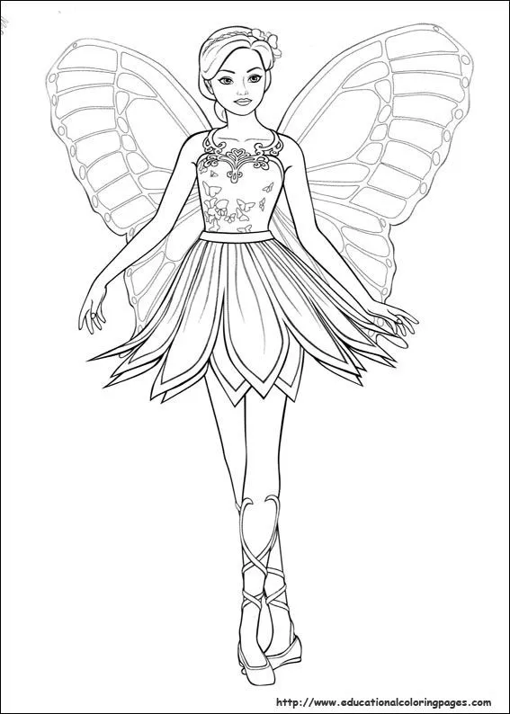 Barbie Mariposa Coloring Pages Free For Kids