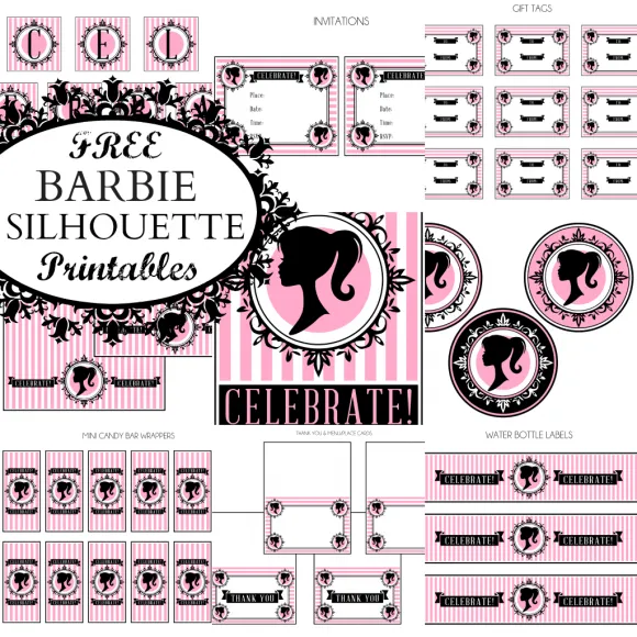 Barbie Silueta: Kit para Imprimir Gratis. | Ideas y material ...