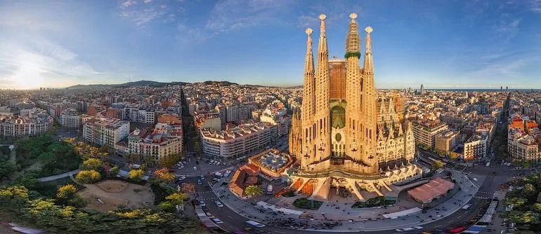 Barcelona, Spain | 360° Aerial Panorama, 3D Virtual Tours Around ...
