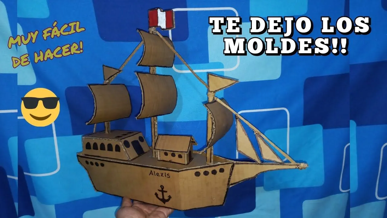 Como hacer un barco de cartón. muy fácil. con moldes - YouTube