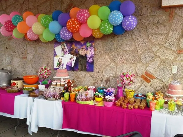Barra de dulces y botanas | Fiesta temática Rapunzel | Pinterest