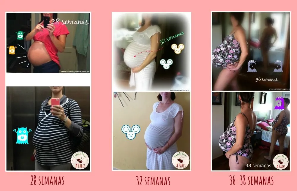 Barriga embarazo gemelar vs embarazo individual – Cuando Pares a Pares