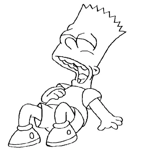 Bart Simpson happy coloring pages | Coloring Pages