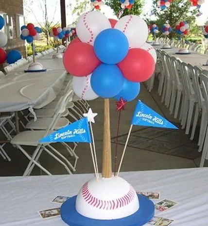 Baseball theme centerpiece | baby shower ideas | Pinterest ...