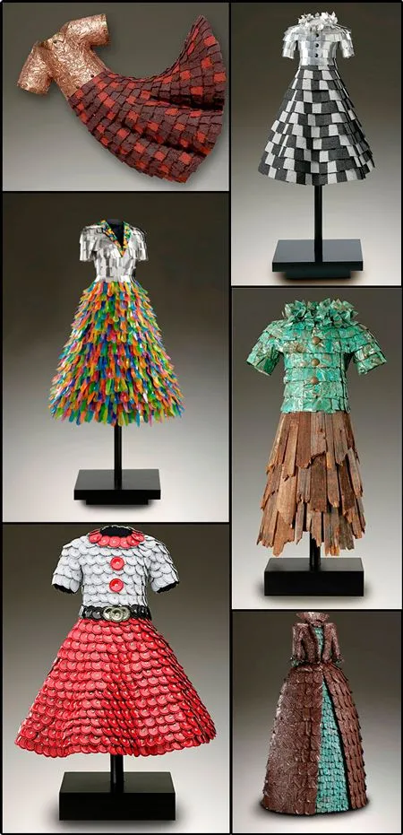 Basurillas » Blog Archive » Esculturas de vestidos hechos con tejas