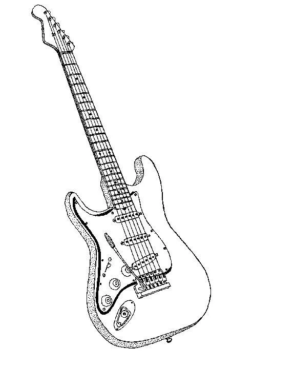 Baú da Web: Desenhos de guitarras para colorir