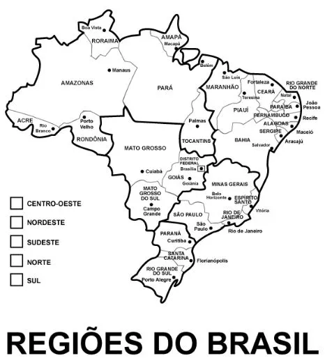 Baú da Web: Mapas do Brasil para imprimir e pintar